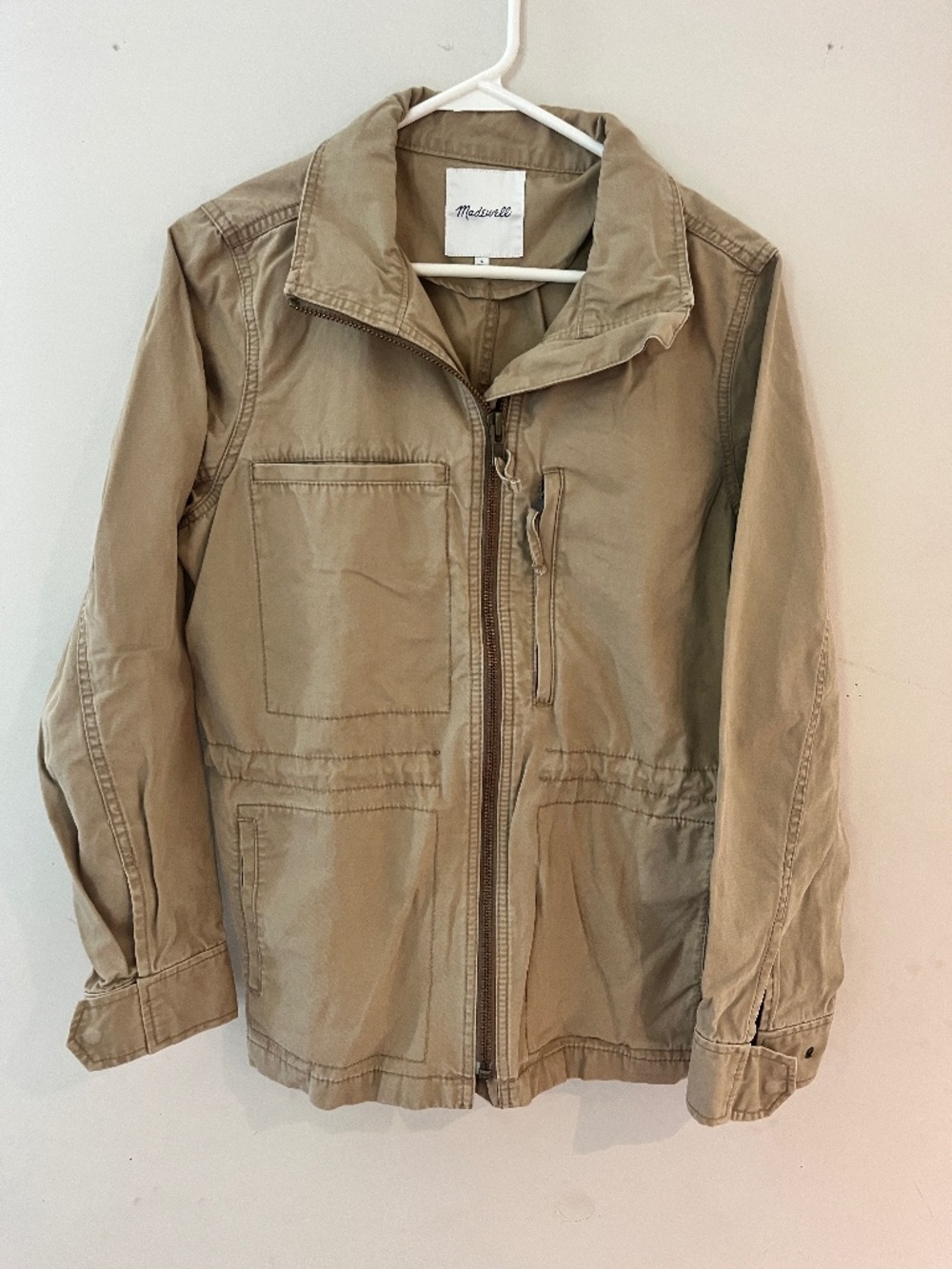 Madewell Tan Cotton Fleet Jacket, large